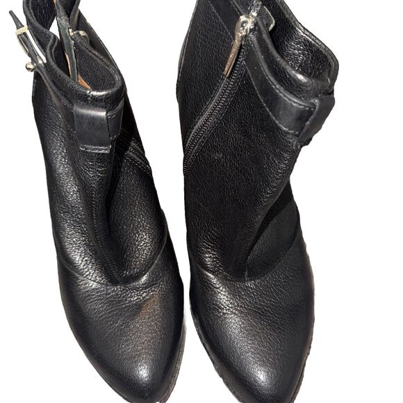 Coach Melody Women Wedge Pebbled Black Zipper Leather Booties Size 8 B - Picture 4 of 5